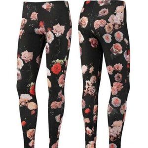 ADIDAS WOMENS ORIGINALS TREFOIL ROSE LEGGINGS -